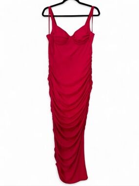 NWT Saints + Secrets - Red Ruched Evening Dress